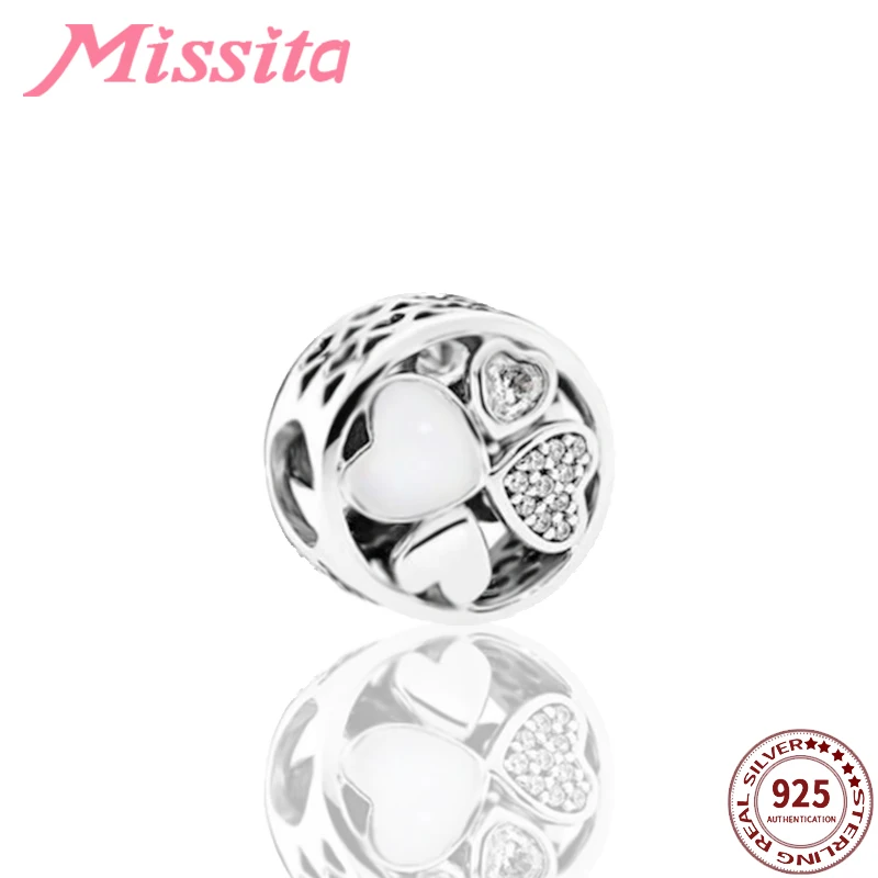 MISSITA 2019 новые модные бусины с клевером fit Pandora браслет Искрящиеся CZ DIY ювелирные