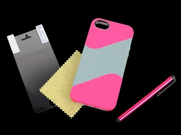 Новинка розовый серый чехол для телефона кожный аксессуары Apple iPhone 5 + защита