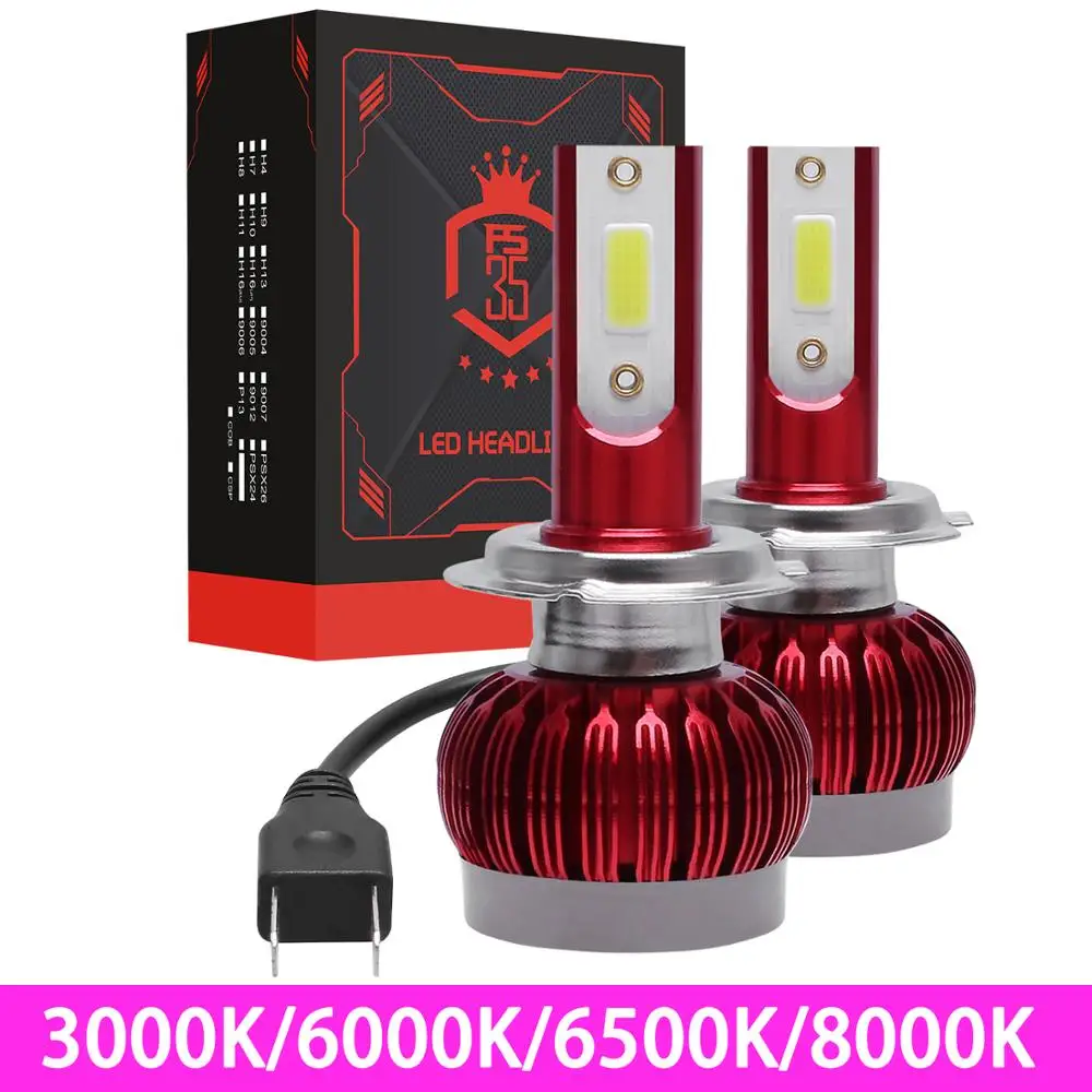 Автомобильные светодиодные фары 16000LM H1 H3 H7 H8 H9 H11 9005 HB3 9006 HB4 9012 HIR2 H4 9003 HB2 Hi/короче