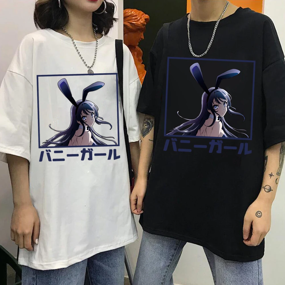 

Sakurajima Mai Funny Cartoon T-Shirt Men Unisex Manga Graphic T Shirt Hip Hop Tees Male