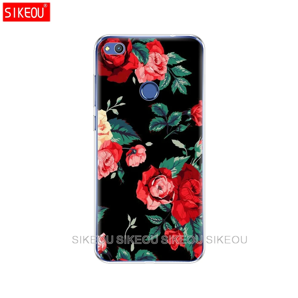 Силиконовый чехол SIKEOU с цветами и розовыми пионами для телефона Huawei P20 P7 P8 P9 P10 Lite