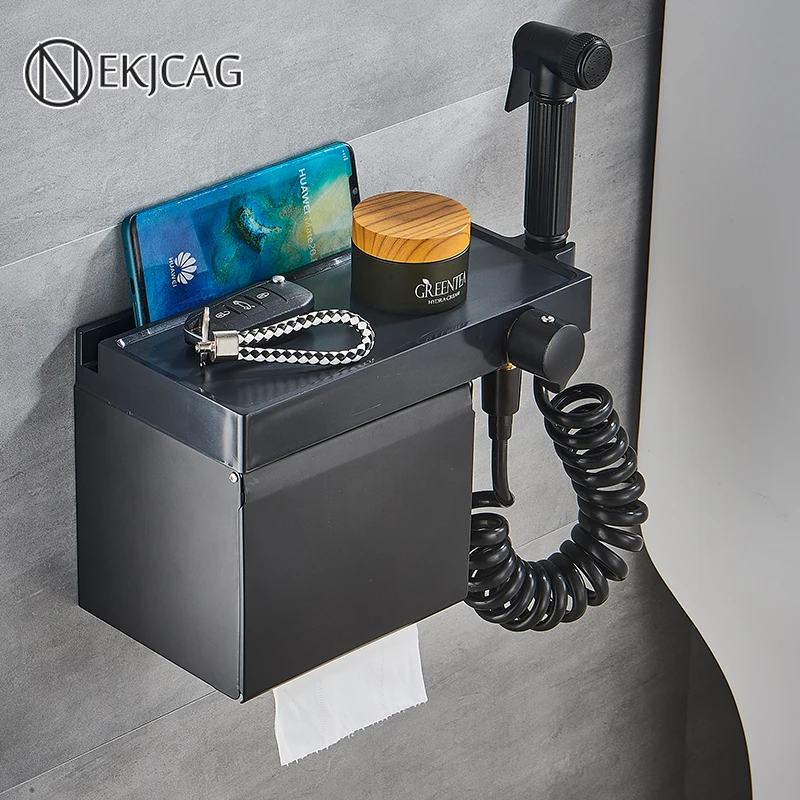 Черно белый держатель для туалетной бумаги в ванную комнату набор биде