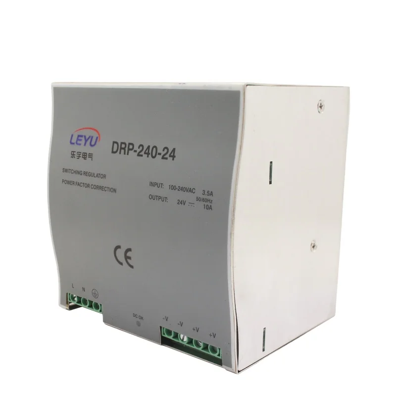 

2016 Hot sell factory outlet DR-240 110VAC input 12VDC 24V 36V 48V Output Din Rail power supply
