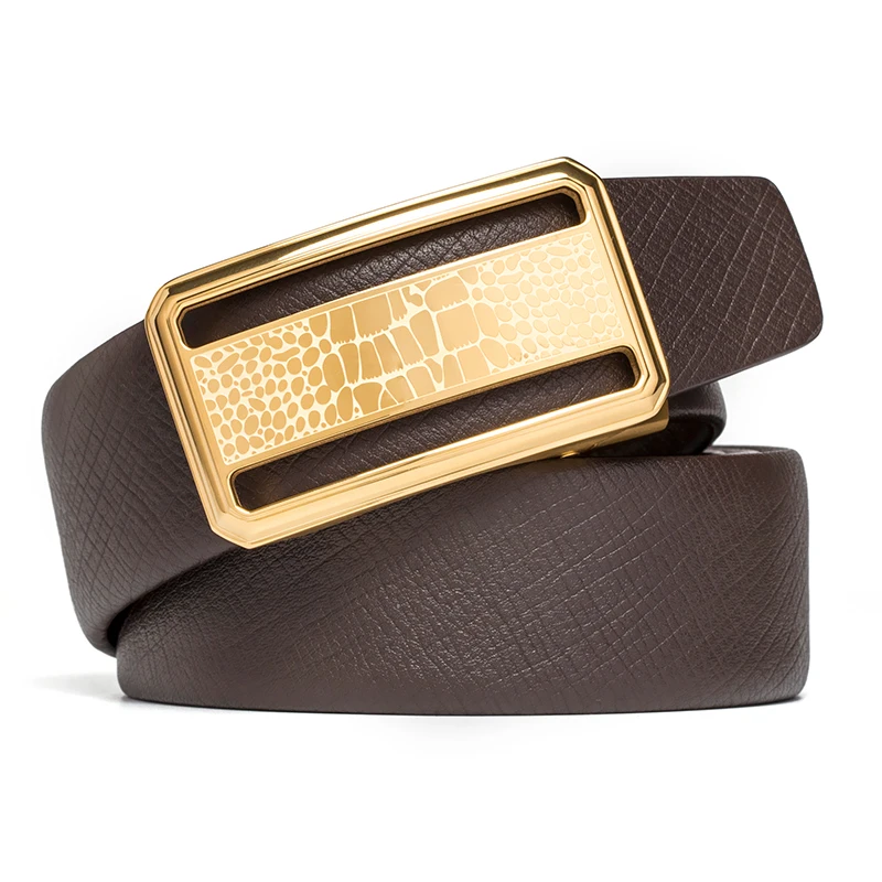 Мужской ремень из натуральной кожи автоматическая пряжка высокое качество