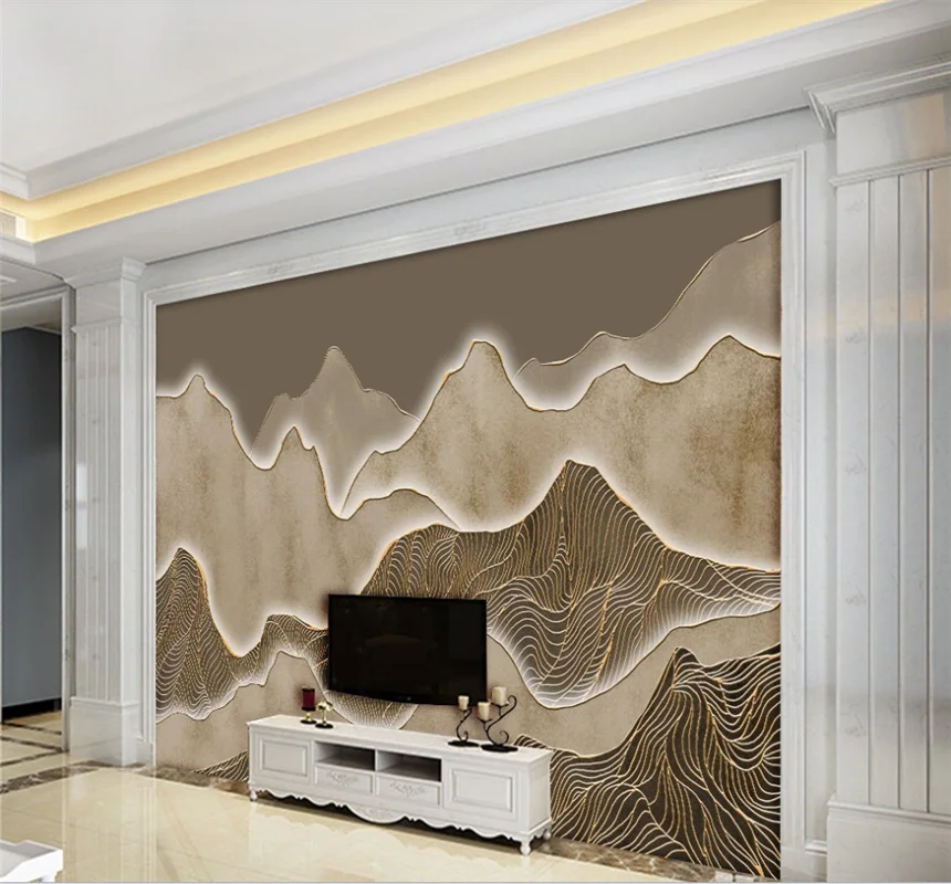 Пользовательские обои 8D Водонепроницаемая настенная ткань художественная
