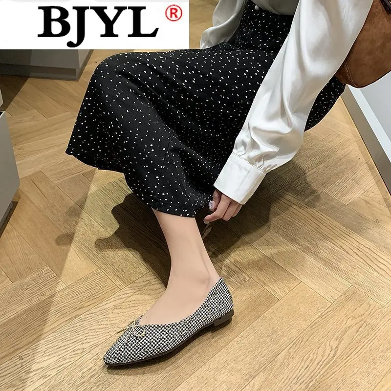 

2021 Spring Fashion Woman Shoes Pointed Toe Bow Summer Woman Flat Shoes Comfortable Women Shoes Soft Shoes Elegant Woman Shoes