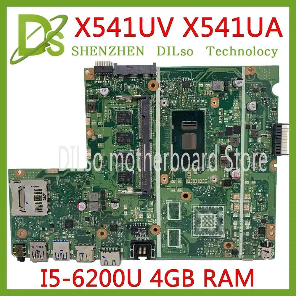

KEFU X541UV fit For ASUS X541UA X541UJ X541UVK X541UQK Laptop Motherboard WITH I5-6200U 4GB MEMORY test Motherboard work 100%