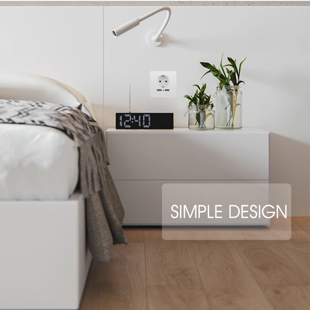 Штепсельная розетка с двойным USB 16 А штепсельная вилка европейского стандарта