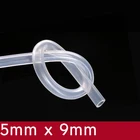 Прозрачный Гибкая силиконовая труба ID 5 мм x 9 мм OD пищевой нетоксичный резиновый шланг для питьевой воды, мягкая трубка для соединения молока, пива
