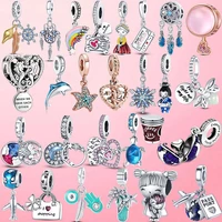2021 new 925 sterling silver summer ocean dreamcatcher unicorn beads dangle charm fit original pandora charm bracelet jewelry