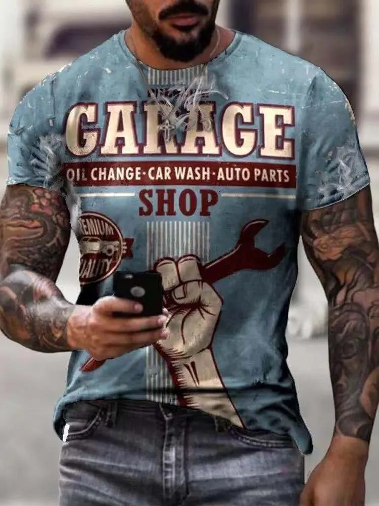 

Men's Casual Print T-shirt Big Size Short-sleeved Clothing Personality Summer New Hot Sale Europe and America