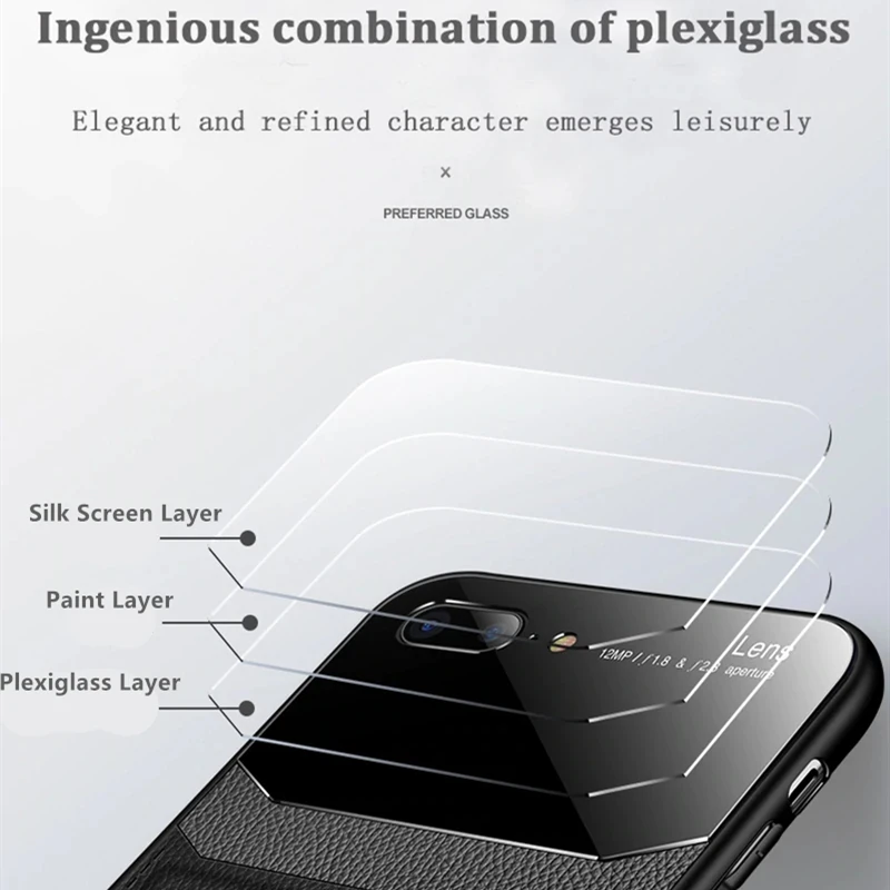 Бизнес Личи PU кожаный чехол для Samsung A50 A70 Note 8 9 10 Plus A7 2018 Нескользящая зеркальная