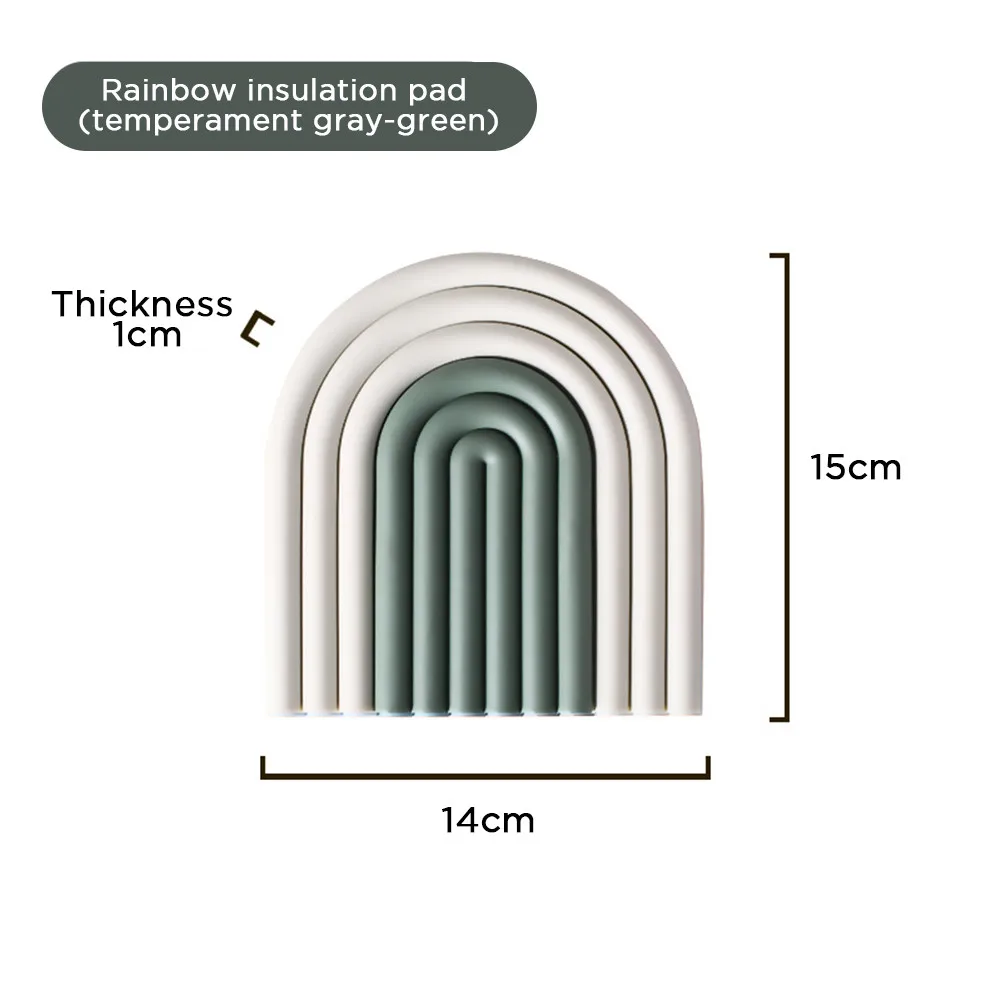 

Silicone Removable Rainbow Coasters Insulation Pads Cup Mat Non Slip Placemat Home Decor Kitchen Accessories For Pot Plate