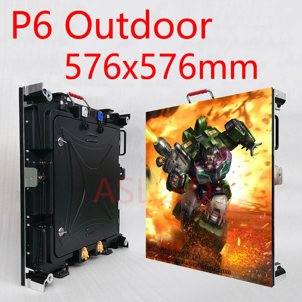 Beli Layar LED Iklan Luar Ruangan P6 Panel Display Penuh Warna 576X576Mm Casing Display LED Kabinet Aluminium Die-Cast Toko Shenzhen