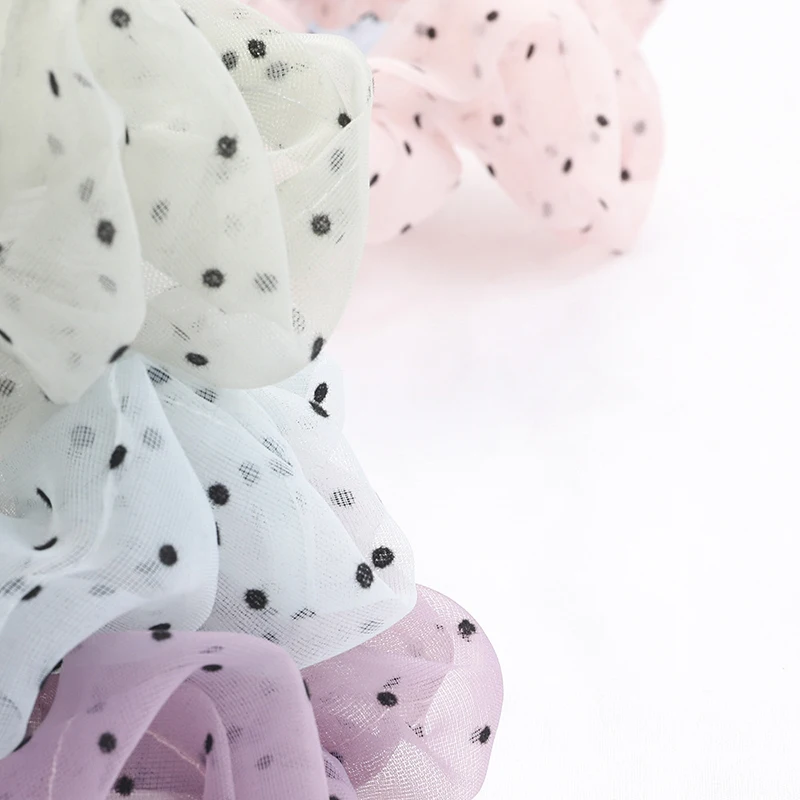 Резинка для волос в горошек из органзы девочек резинка хвоста аксессуары |