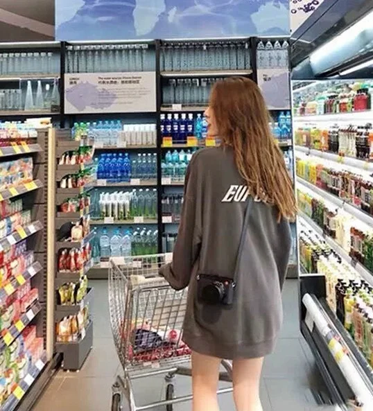 

Осень 2021 толстовка с буквенным принтом в Корейском стиле широкая