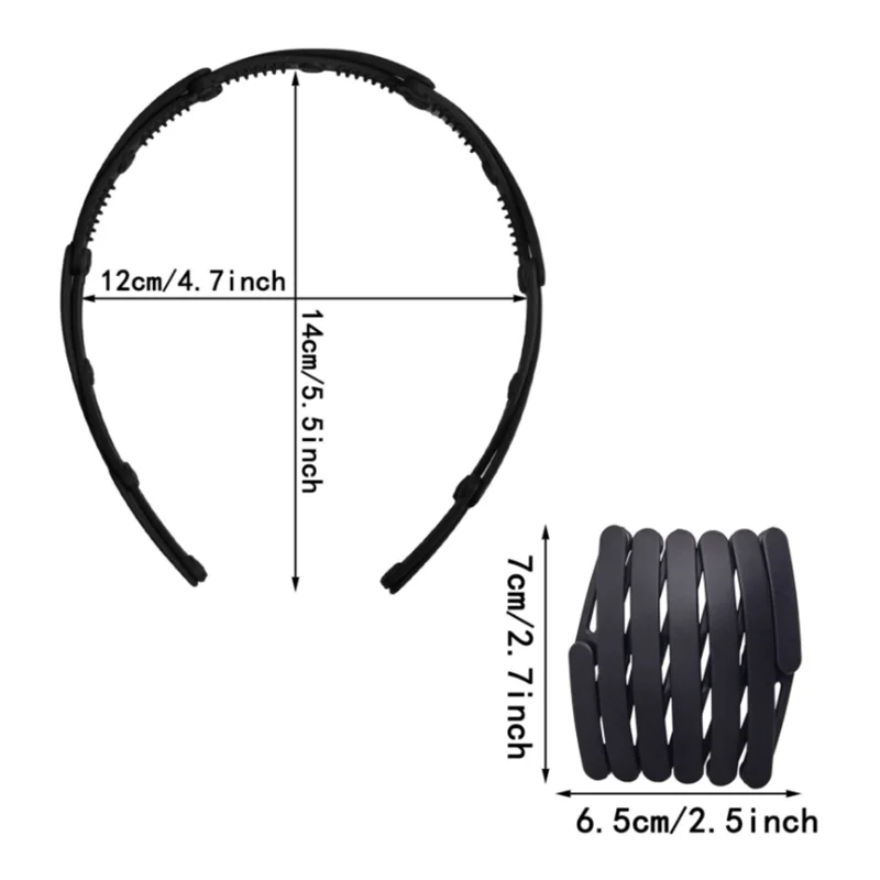 Женские повязки для волос пластиковые складные телескопические на голову