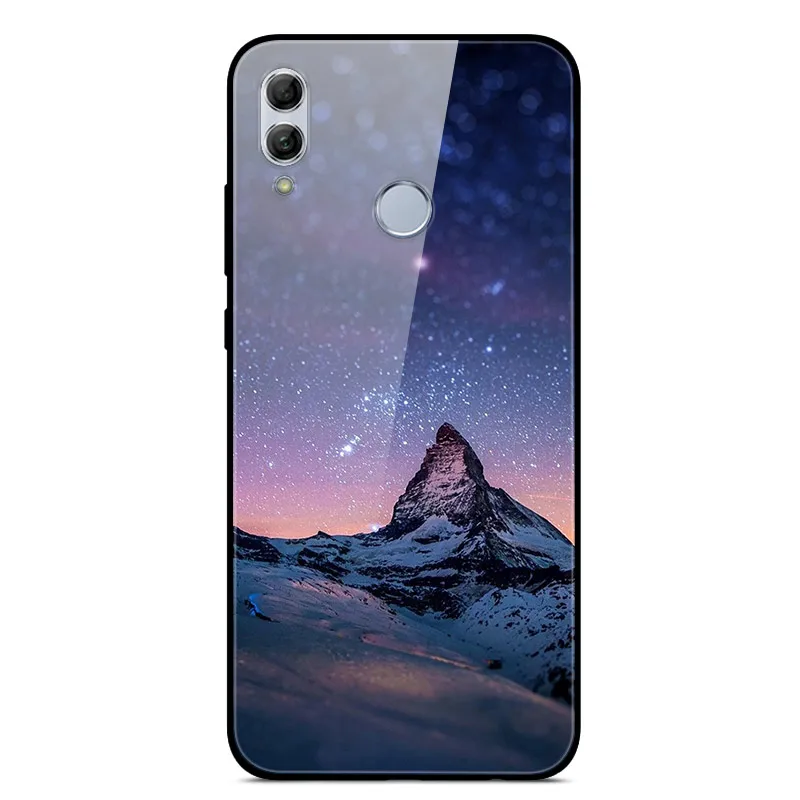 Чехол для huawei Honor 10 Lite с милым узором, стеклянный чехол на заднюю панель, Жесткий Чехол для huawei Honor 10 Lite, бампер для телефона, корпус, Funda, светильник - Цвет: 41