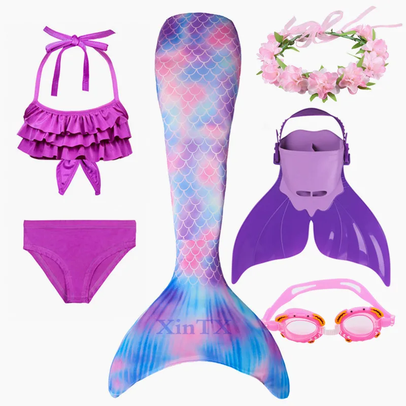 6 шт./компл. Горячие Девочки русалки хвосты С флиппером моновина для девочек