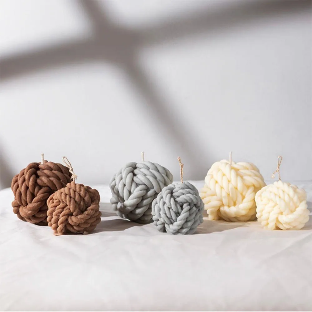 

3D Silicone Candle Mold Korean Woolen Ball Candle Molds Handmade Soy Candles Making Aroma Wax Soap Molds Chocolate Cake Decor