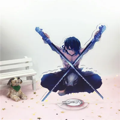 1-4 Аниме демон убийца Kimetsu no Yaiba брелок Kamado Tanjirou Hashibira Inosuke Tomioka Giyuu милый забавный мультфильм акриловый брелок - Цвет: 1-4