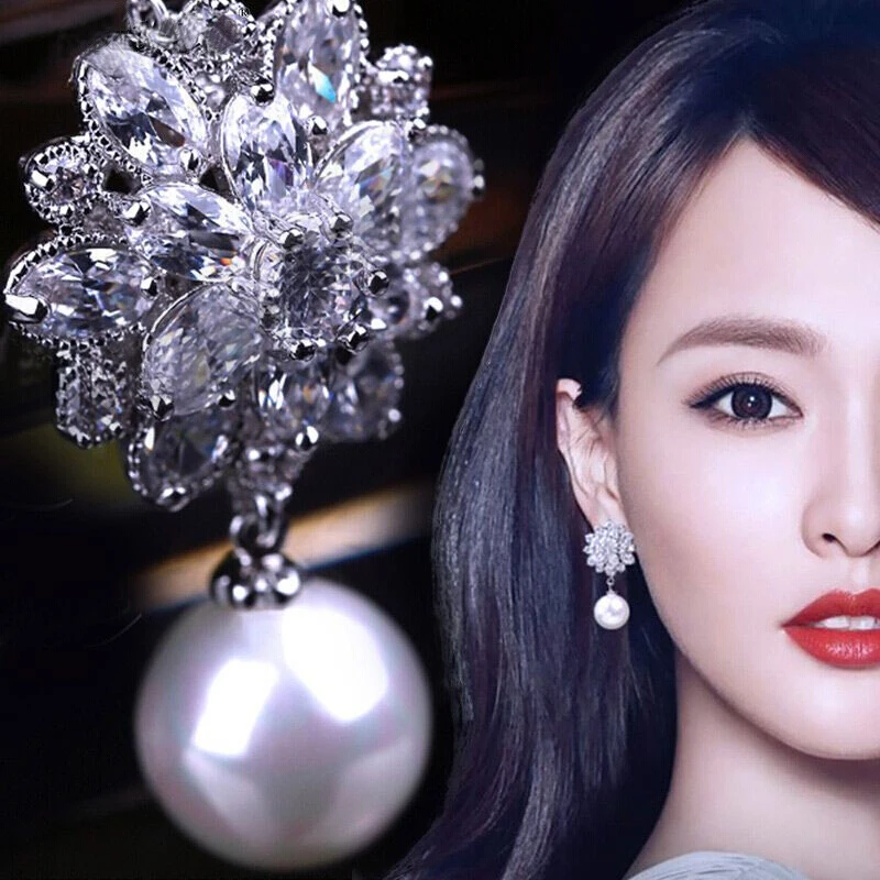 Женские серьги подвески из серебра 2019 пробы с кристаллами|Серьги-подвески| |