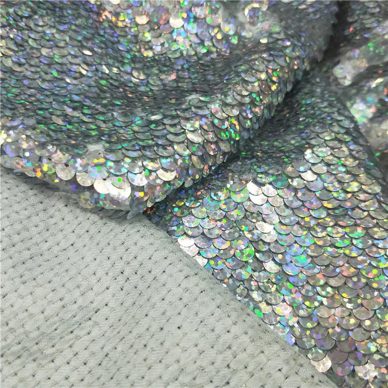 Голограмма Блестящий глиттер платье юбка вечерние шоу ткань для костюмов видео