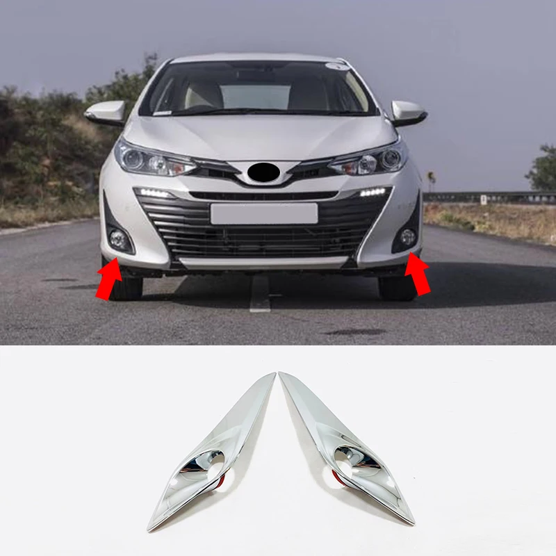 Для Toyota VIOS 2019 2020 ABS Хромовая автомобильная пленка переднего противотуманной фары