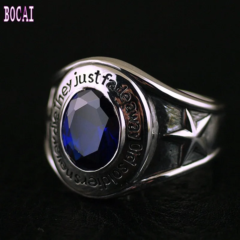 S925 чистое серебро Таиланд импортные тяжелые тонкие мужские ветераны импортное