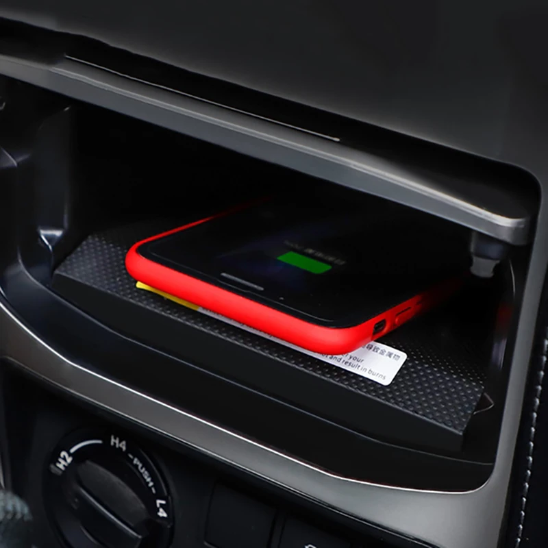 15w car qi wireless charger mobile phone charger fast charger charging plate accessories for toyota prado 2010 2020 for iphone free global shipping