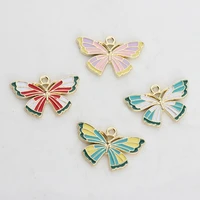 zinc alloy enamel charms colorful butterfly charms 10pcslot for diy jewelry necklace earrings making finding accessories