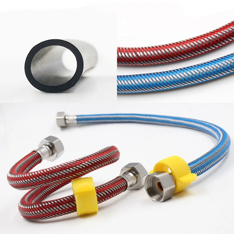 

DN15 Plumbing Hoses Water Pipe Connection Toilet Woven Hose Double-Head High-Pressure Explosion-Proof Hot and Cold Water Pipes