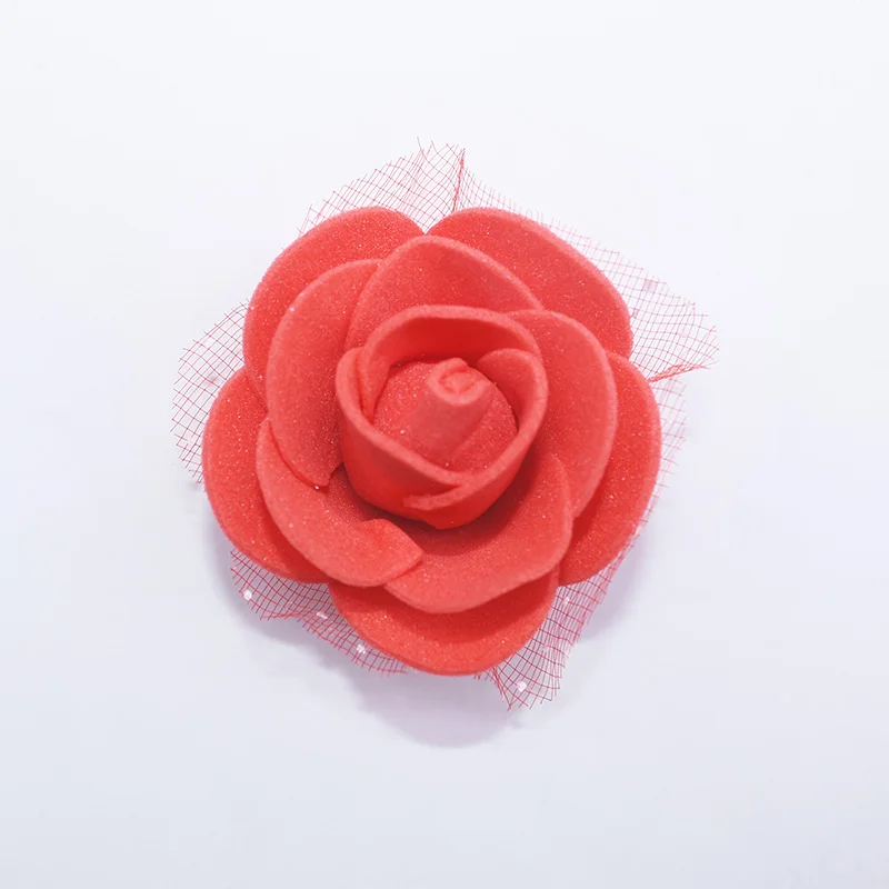 red 50 шт./лот 3,5 см мини ПЭ пены розы искусственные головки цветов для DIY венки Аксессуары свадебные украшения вечерние ручной работы - Цвет: red