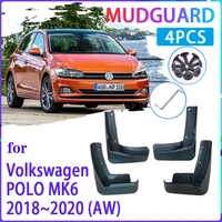 4 PCS Car MudFlaps for Volkswagen VW Polo MK6 AW 2018 2019 2020 Mudguard Splash Guards Fender Auto Accessories