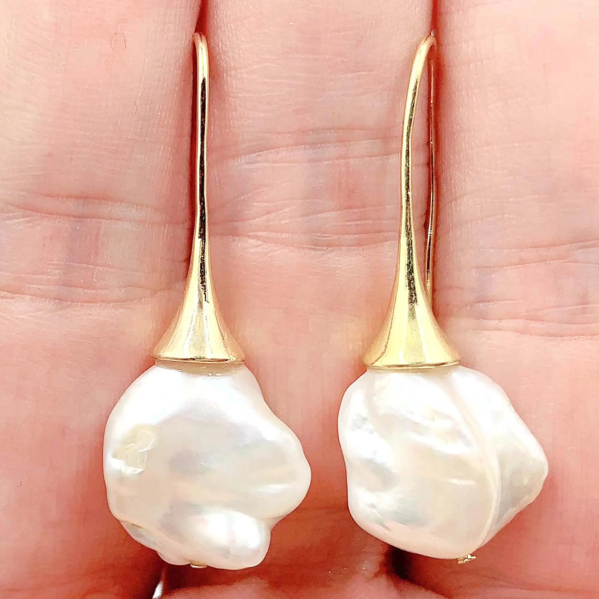 15x16 мм белый барокко Жемчужные Серьги Ушные Капли крючок вечерние Aurora AAA