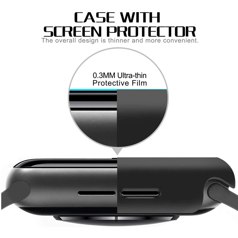 Чехол для часов Apple Watch чехол s 44 мм 40 6/SE/5/4/3/2/1 закаленное стекло защитная рамка