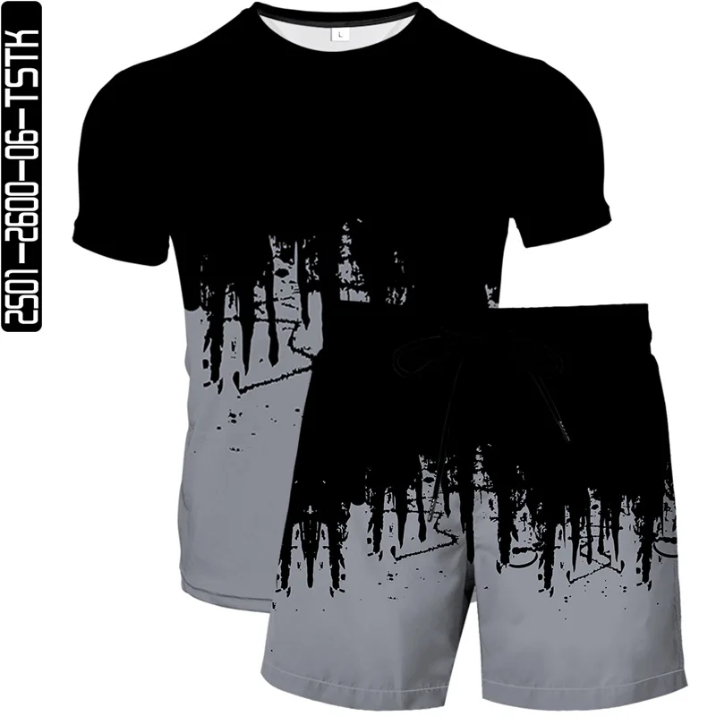 

2021 latest men and women 3D printing beachwear fashion boutique short-sleeved T-shirt bizarre style clown element printing