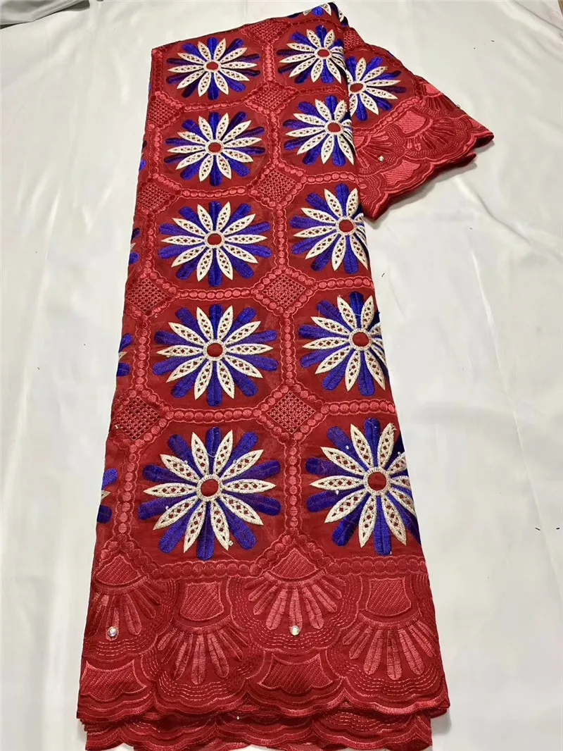 

good quality cotton lace fabric 5yards embroidered swiss voile lace fabric for clothes sewing material KC10253