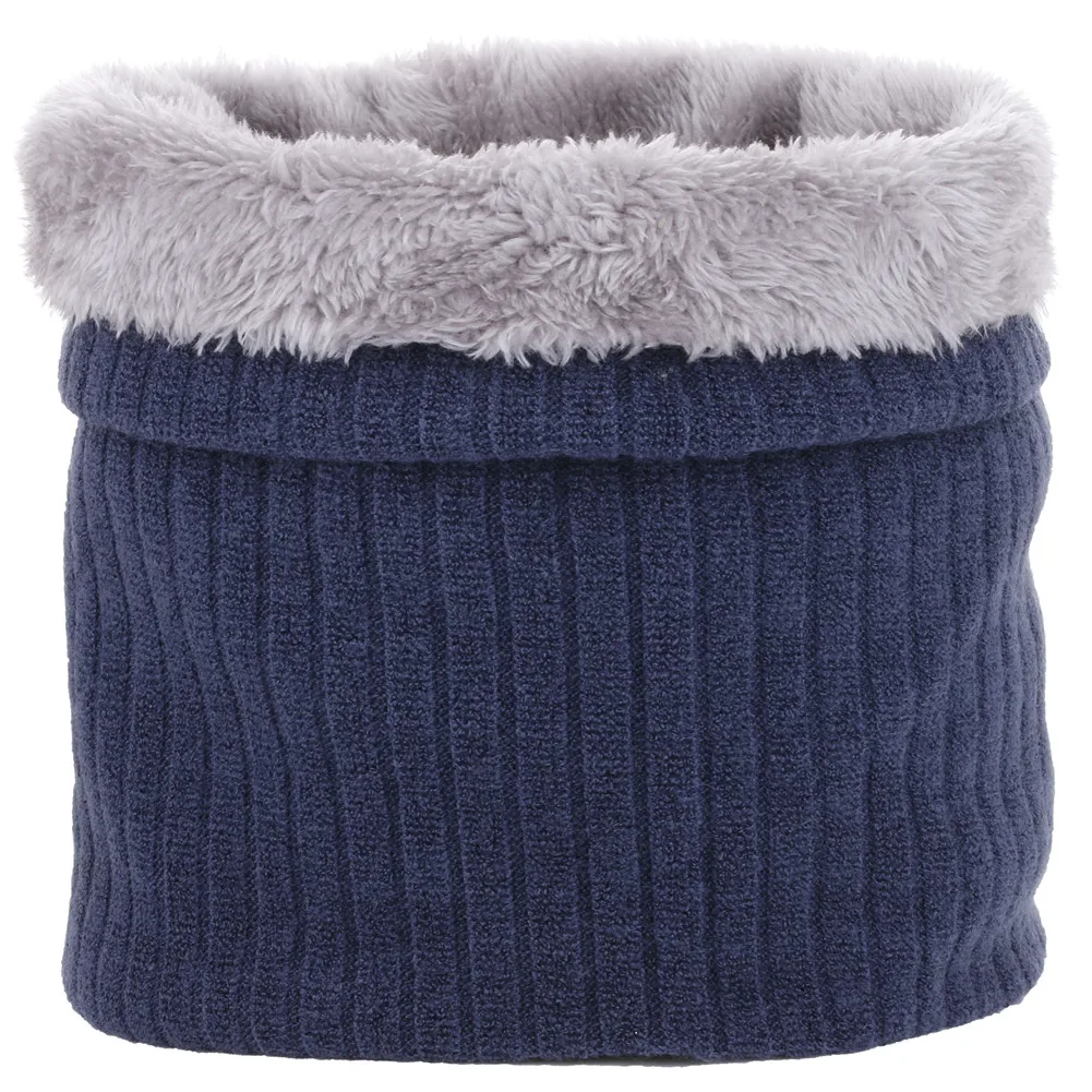 CRUOXIBB зимний двухслойный шейный теплый мягкий флисовый плотный вязаный круглый