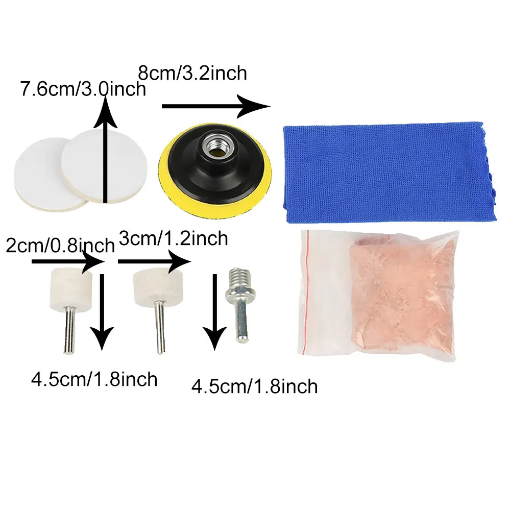 

8Pcs Universal Auto Car Windscreen Windows Scratch Repair Remover Glass Polishing Tool Kit Car Accessories