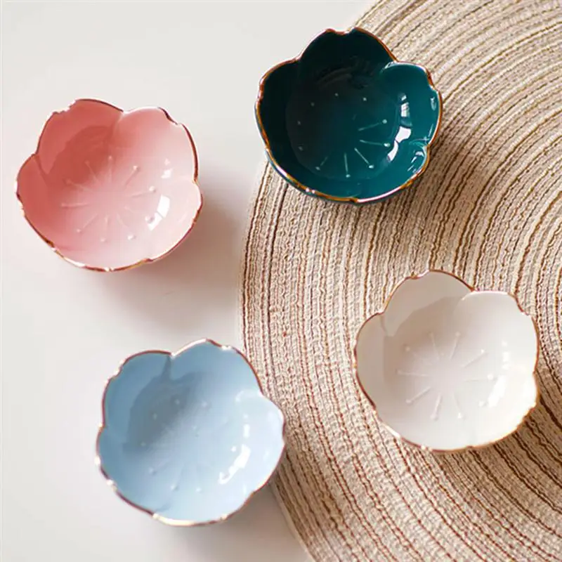 Керамическая миска для приправ с цветами 2 шт. чаша окунания сакуры фарфоровая