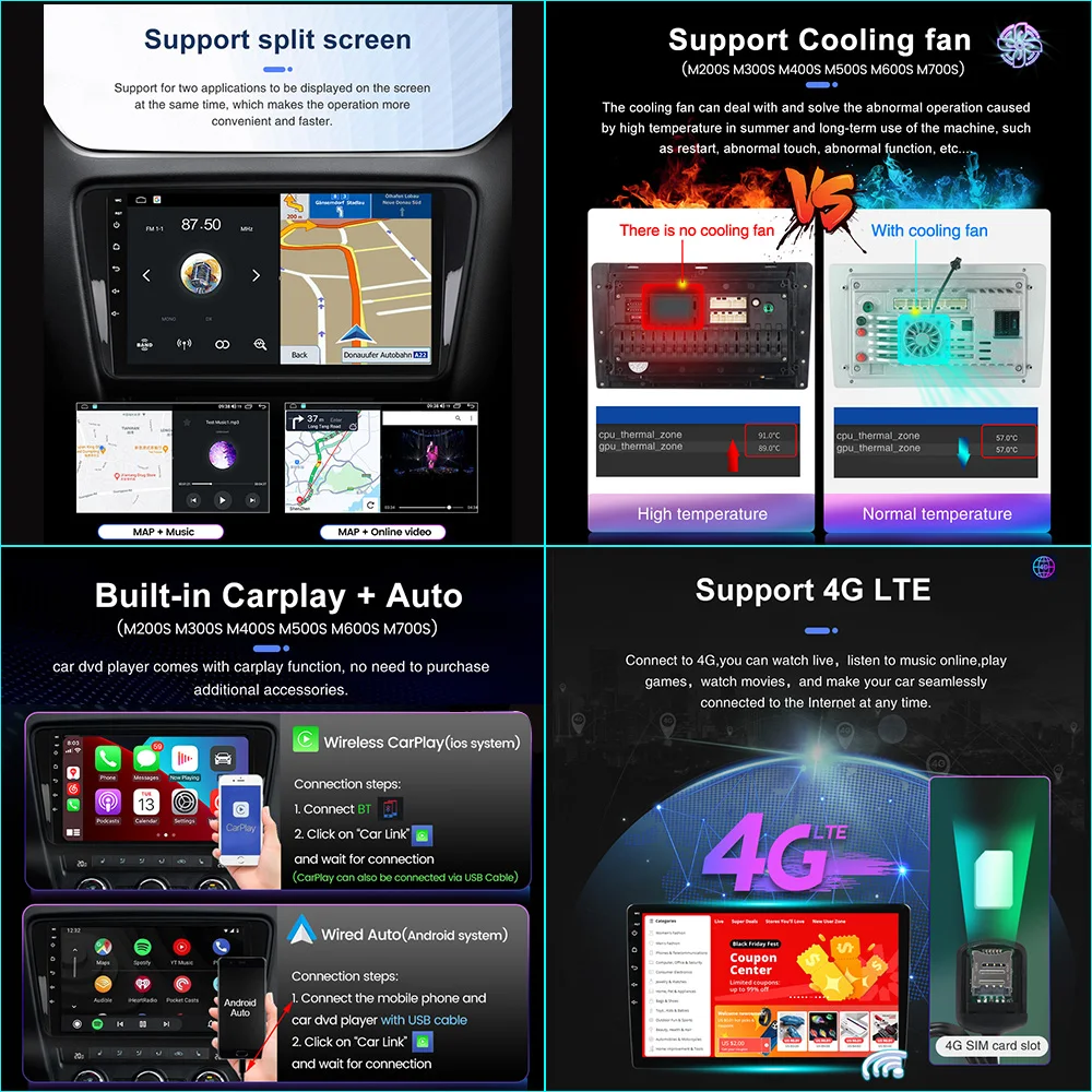 10.1 дюймов Поворотный 2 Din Android 11 Автомобильное Радио для Универсальный