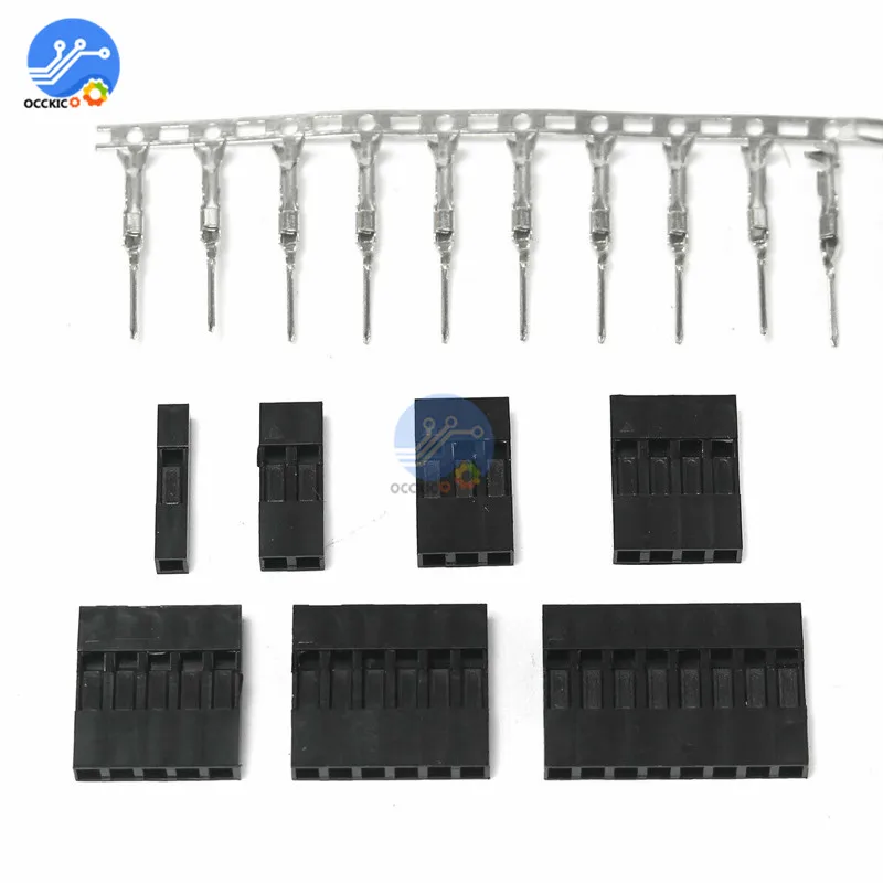 310 шт./корт. 2 54 мм Штекерный разъем 1/2/3/4/5/6/8pin Dupont Wire Jumper Pin Header розетки