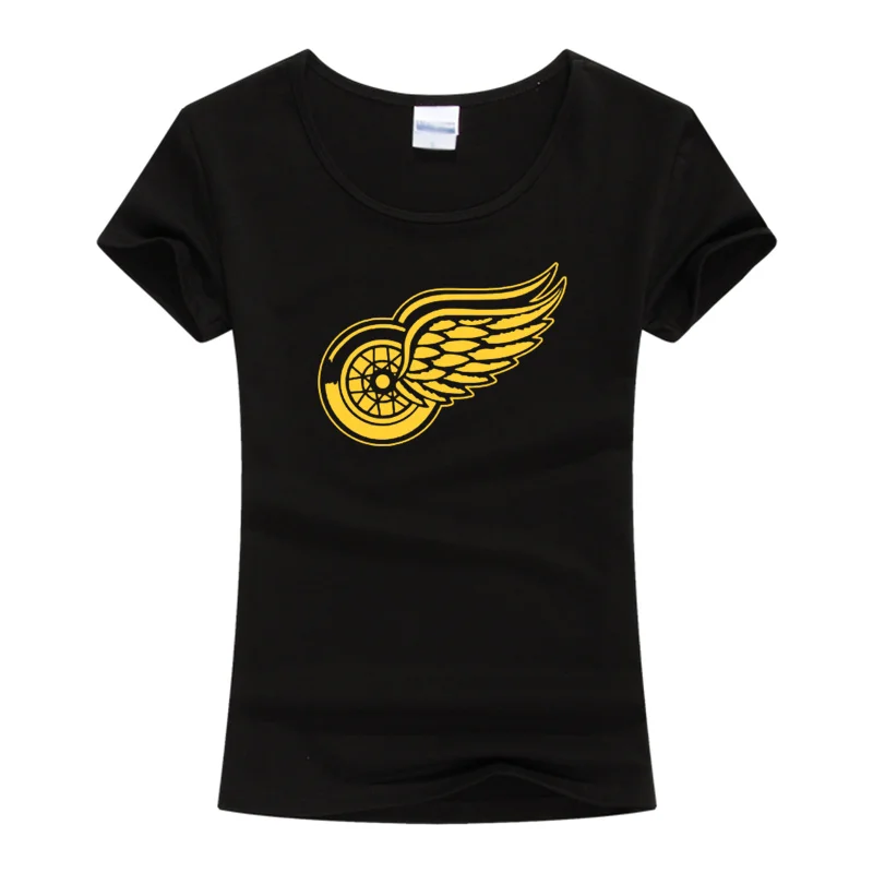 Новые летние новые женские футболки Детройт Красная футболка с крылышками