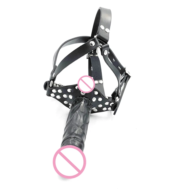 Двухсторонние Фаллоимитаторы страпон с открытым ртом головной ремень