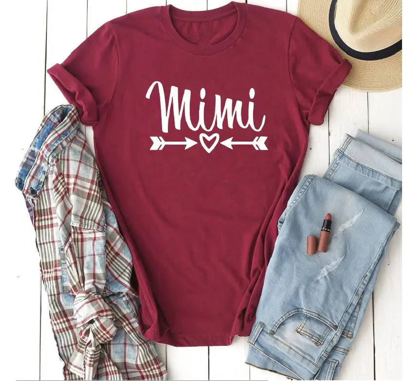 Создана футболка Mimi женская с надписью бабушка это быть повседневные футболки