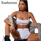 Женский спортивный костюм Ranberone для фитнеса, майка и шорты для бега, спортивный костюм из 2 предметов