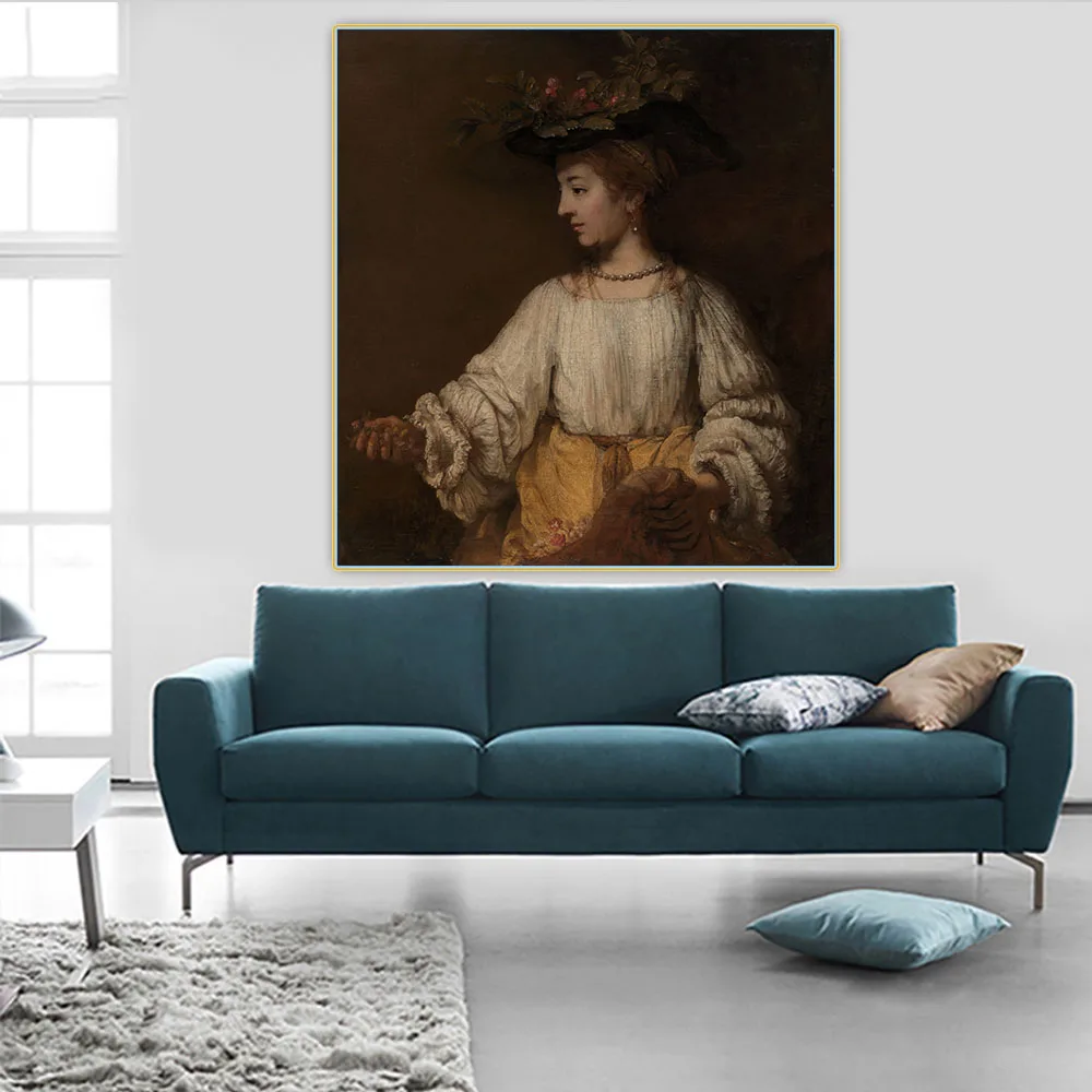 Картина Флора на холсте Настенная картина с изображением Рембрандта подарочное