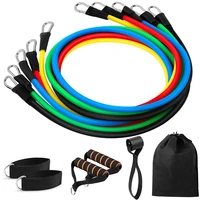 tpe latex resistance bands 11pcs crossfit training exercise yoga tubes pull rope rubber expander elastic bands fitness with bag