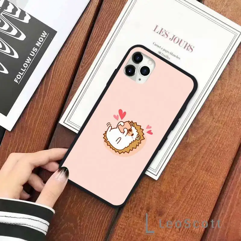 

hedgehog cute funny cartoon animal Phone Case for iPhone 11 12 pro XS MAX 8 7 6 6S Plus X 5S SE 2020 XR Soft silicone